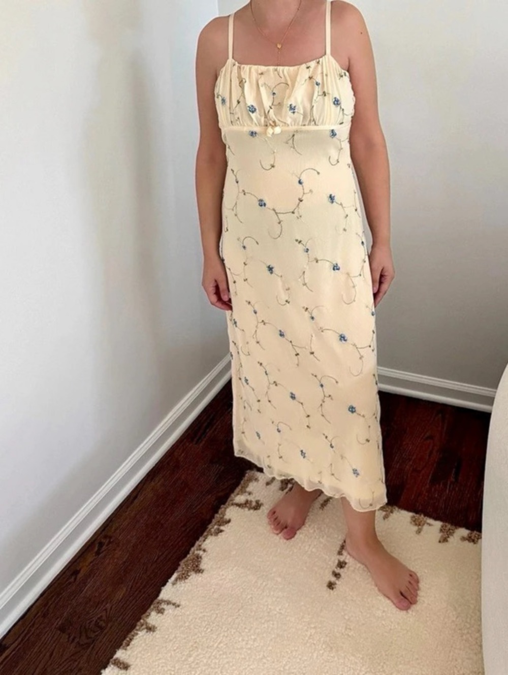 Jessica Simpson Floral Midi Dress in Yellow Size XL